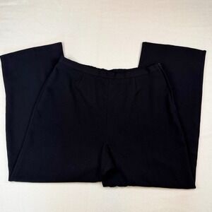 Black Dress Pants Elastic Waist Side Zip Trousers 16P